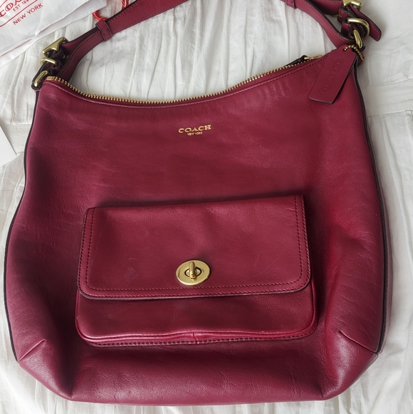 Coach Legacy Leather Courtenay Hobo Slouchy Shoulder Bag In Deep Port - Picture 4 of 16